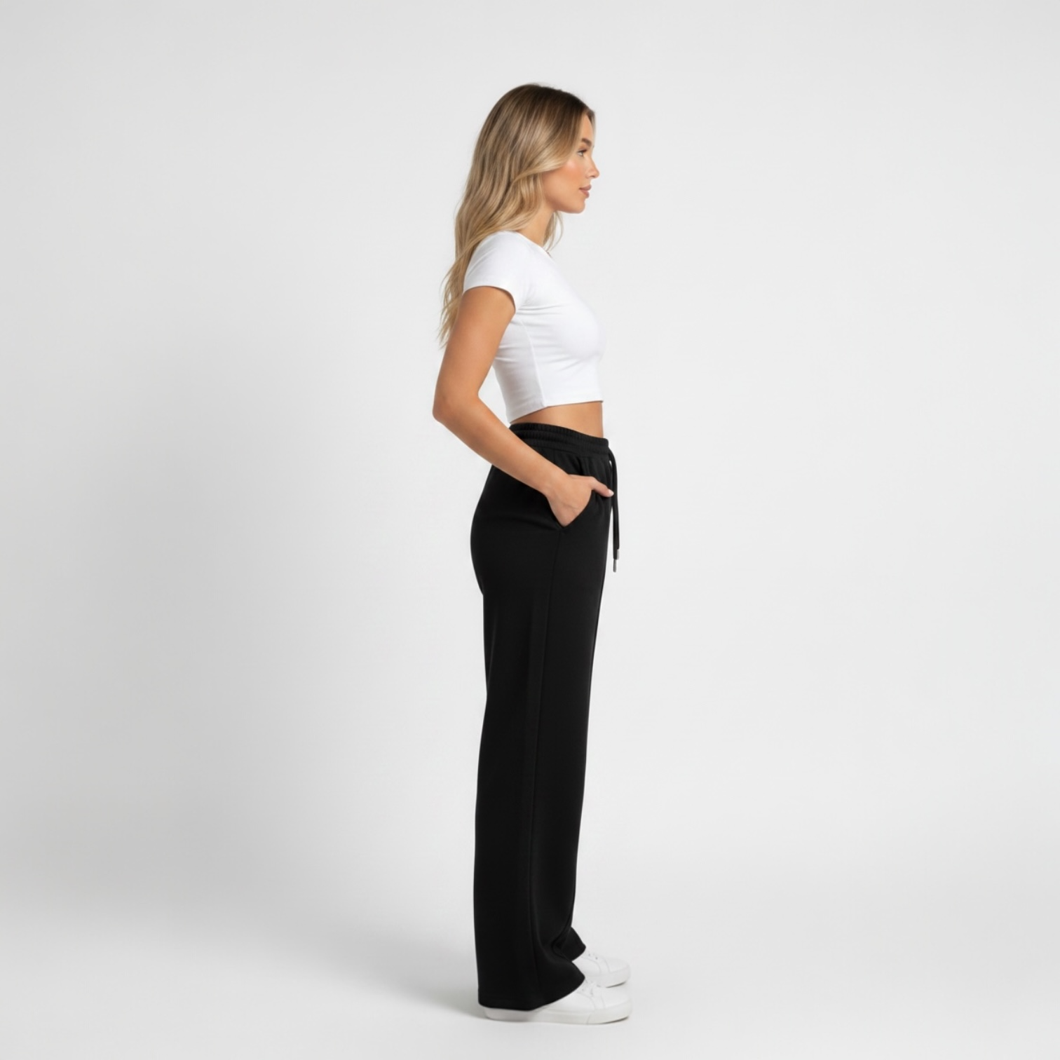Black Wide-leg Sweatpants