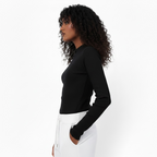 Black Ribbed Basic Top