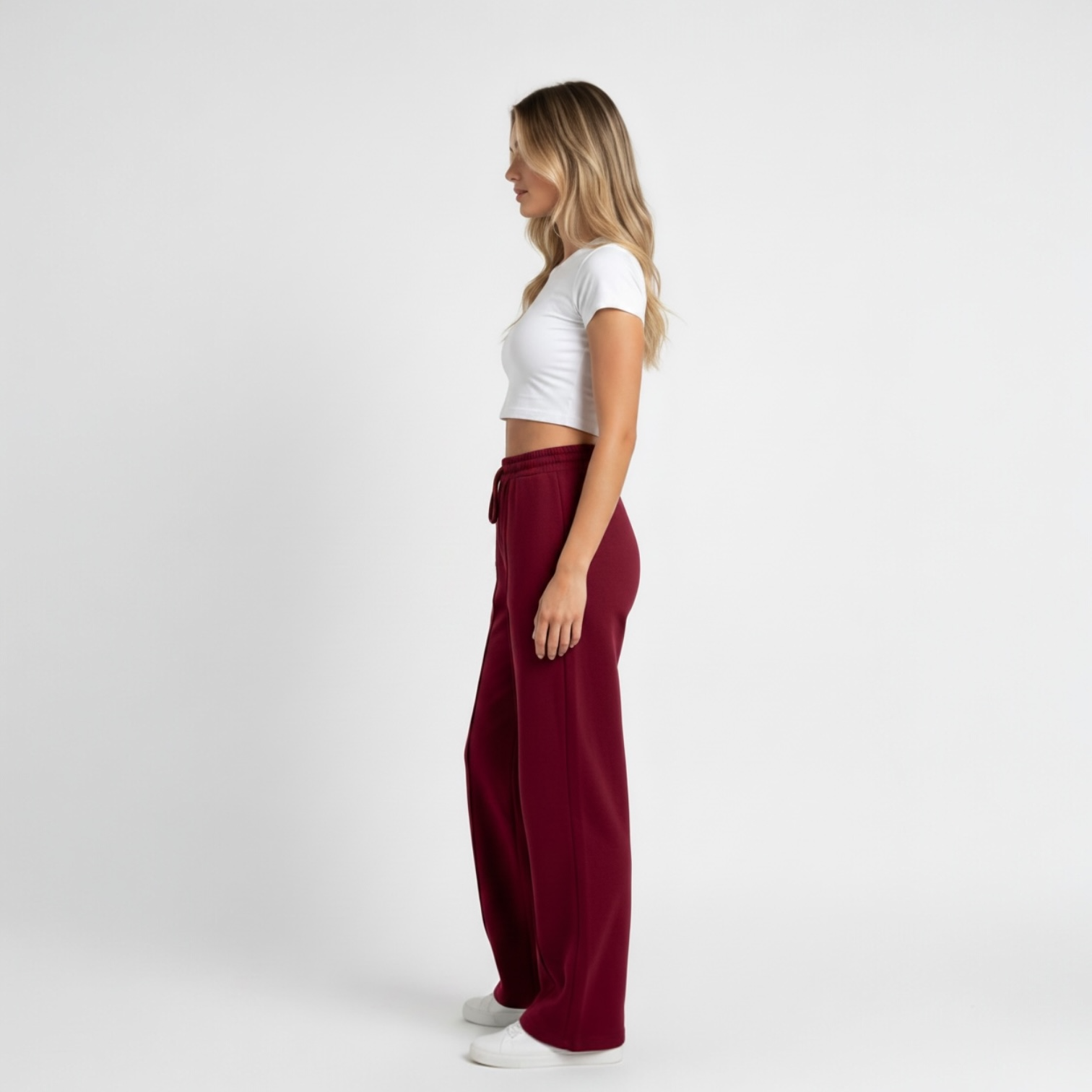 Volcanic Red Wide-leg Sweatpants