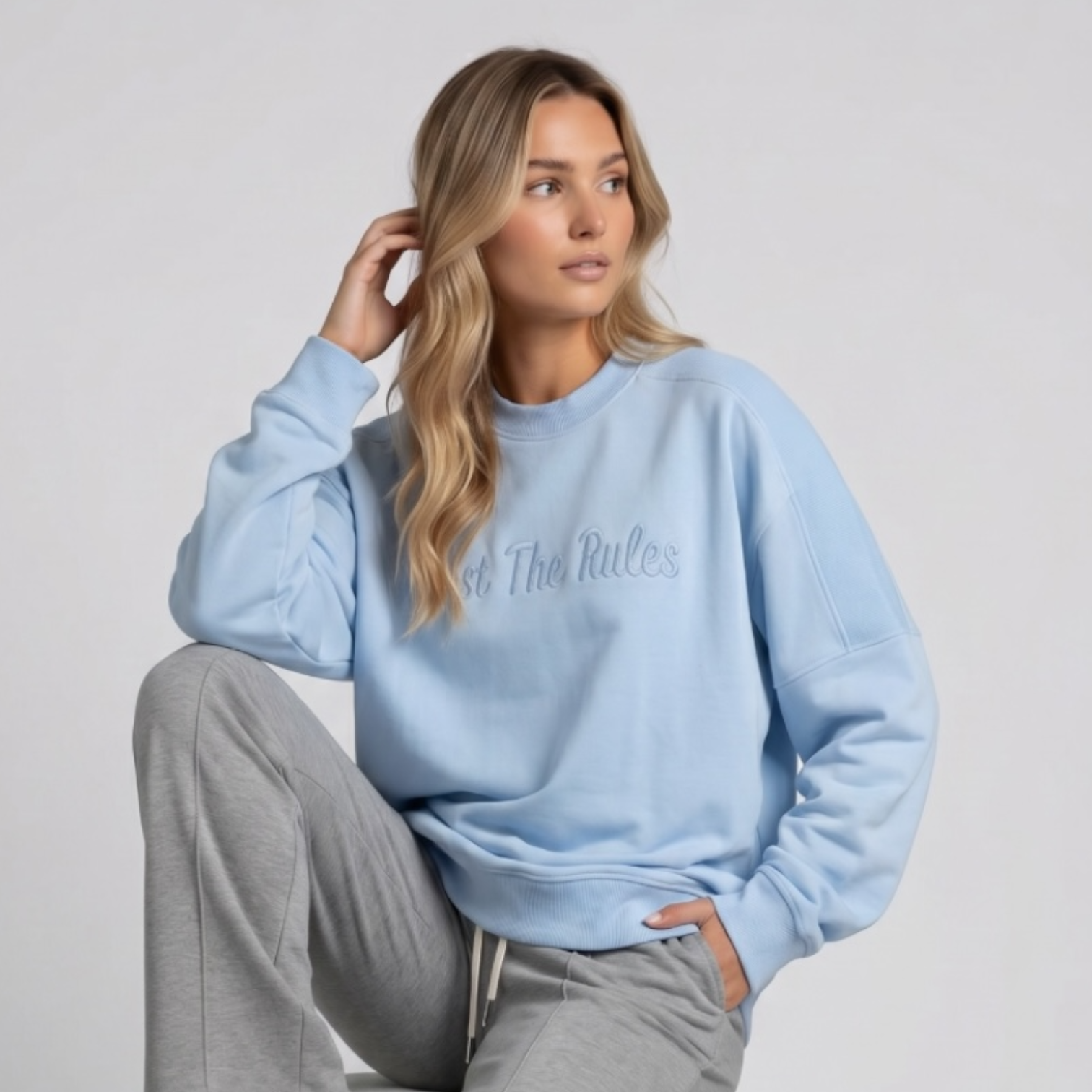 Ribbed Shoulder Oversized Sweatshirt