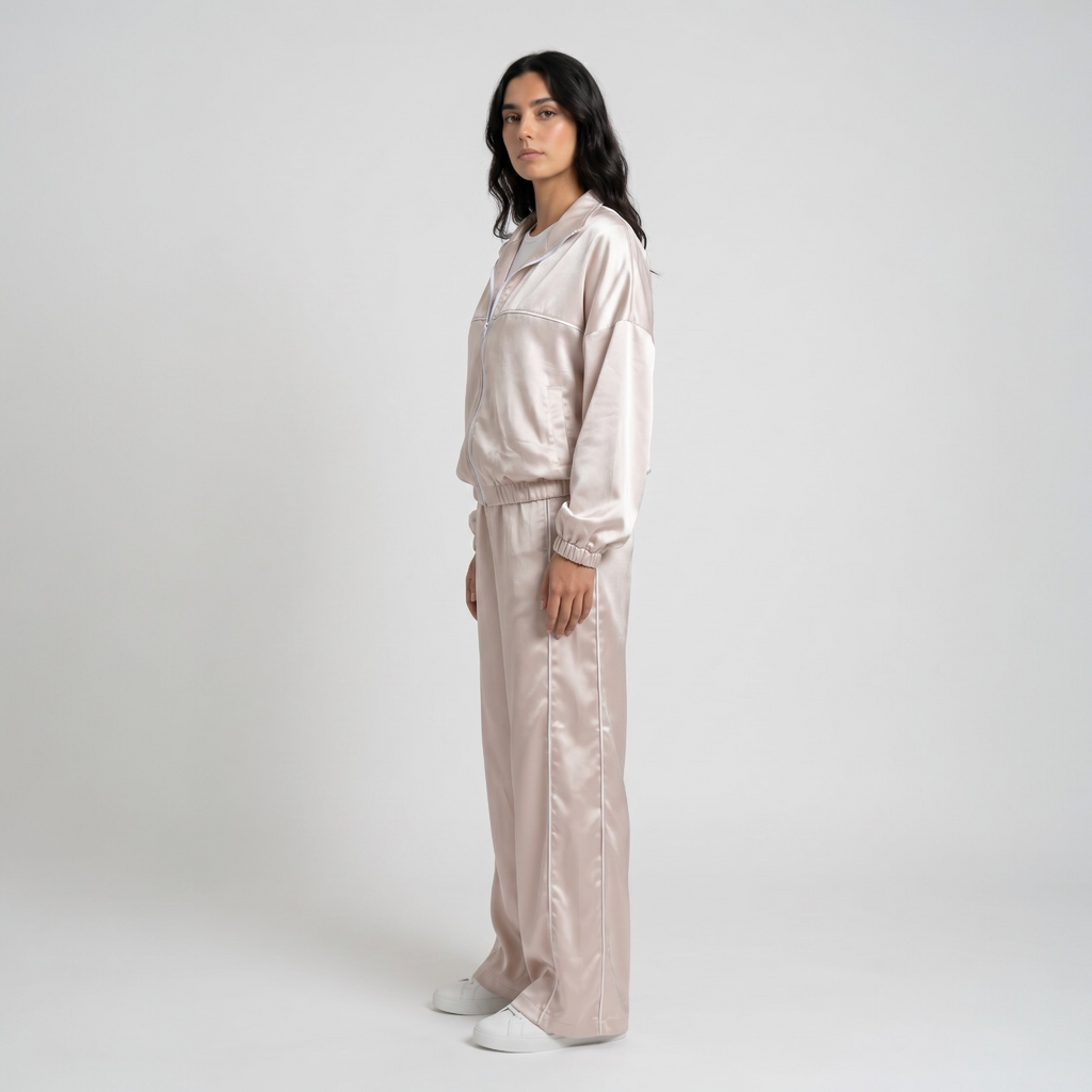 Satin track suit