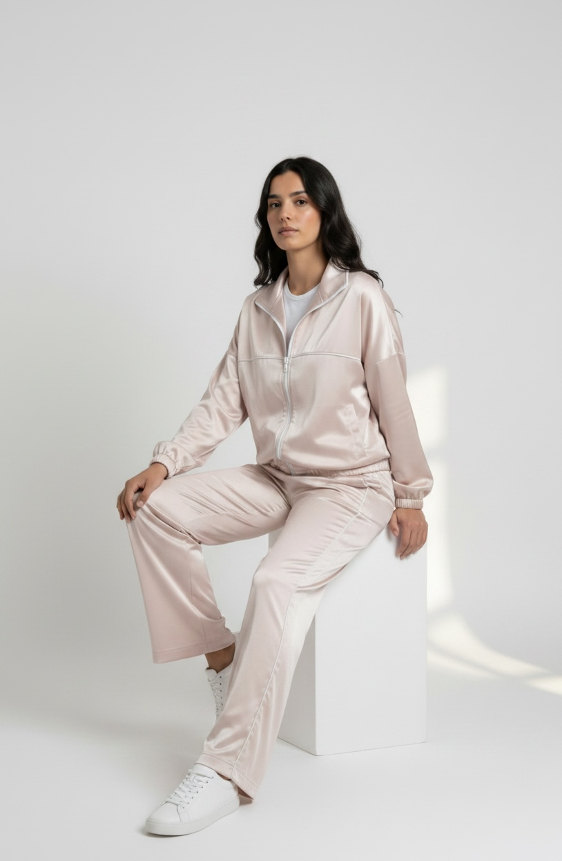 Satin track suit