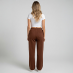 Brown Wide-leg Sweatpants