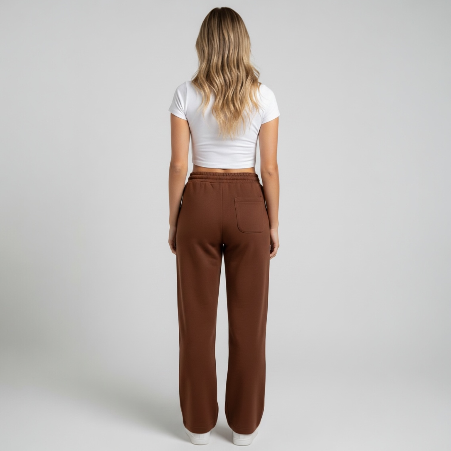 Brown Wide-leg Sweatpants