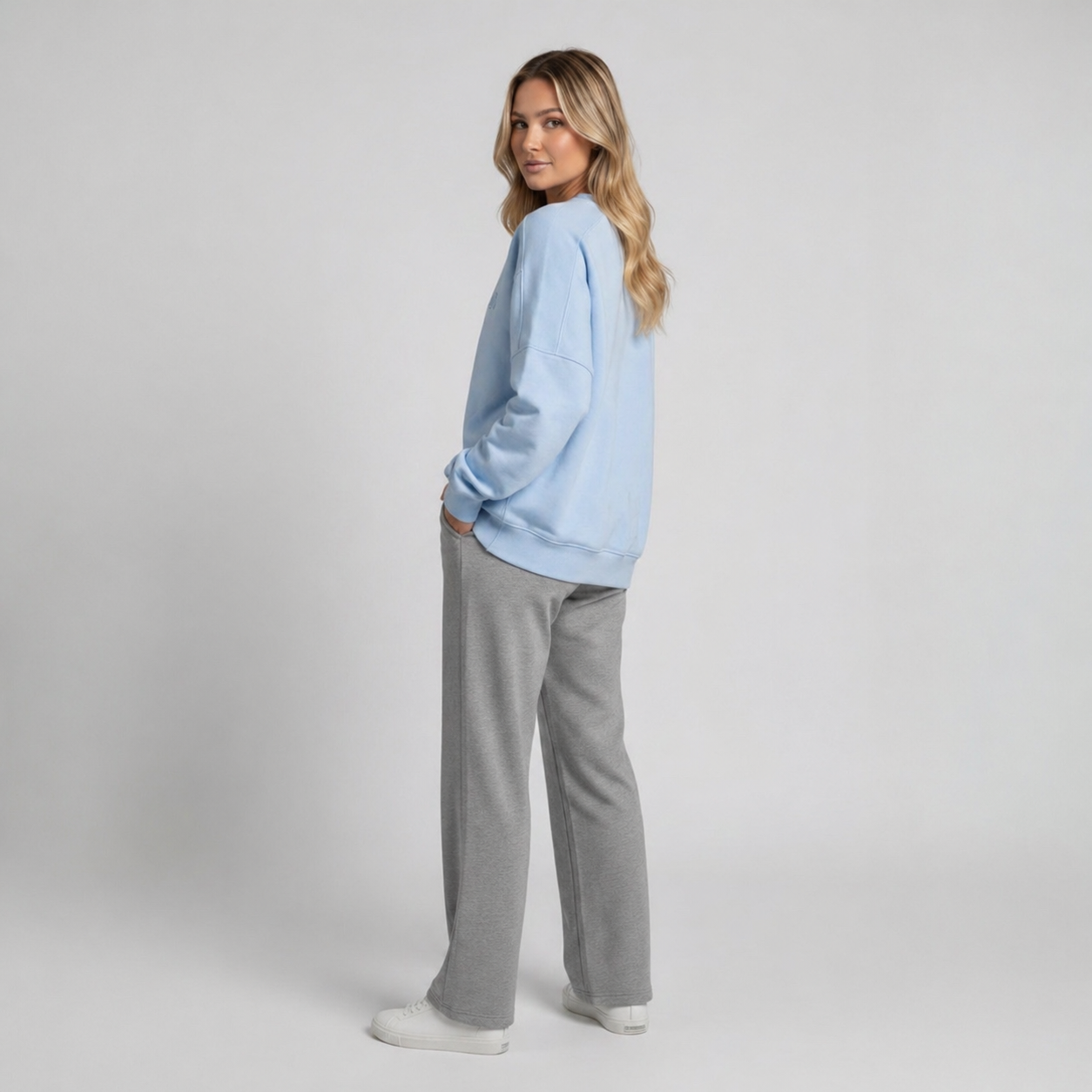 Ribbed Shoulder Oversized Sweatshirt