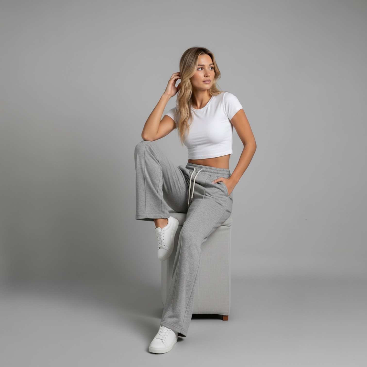 Grey Wide-leg Sweatpants