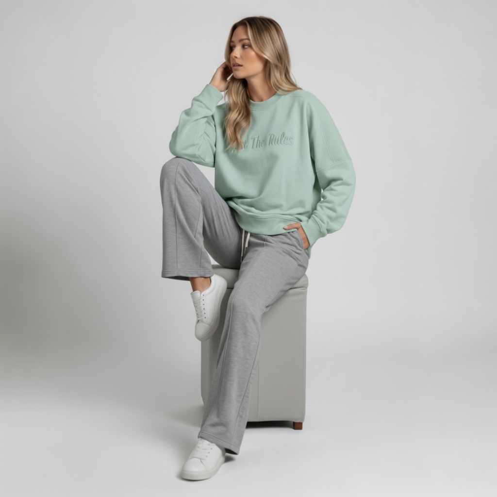 Ribbed Shoulder Oversized Sweatshirt