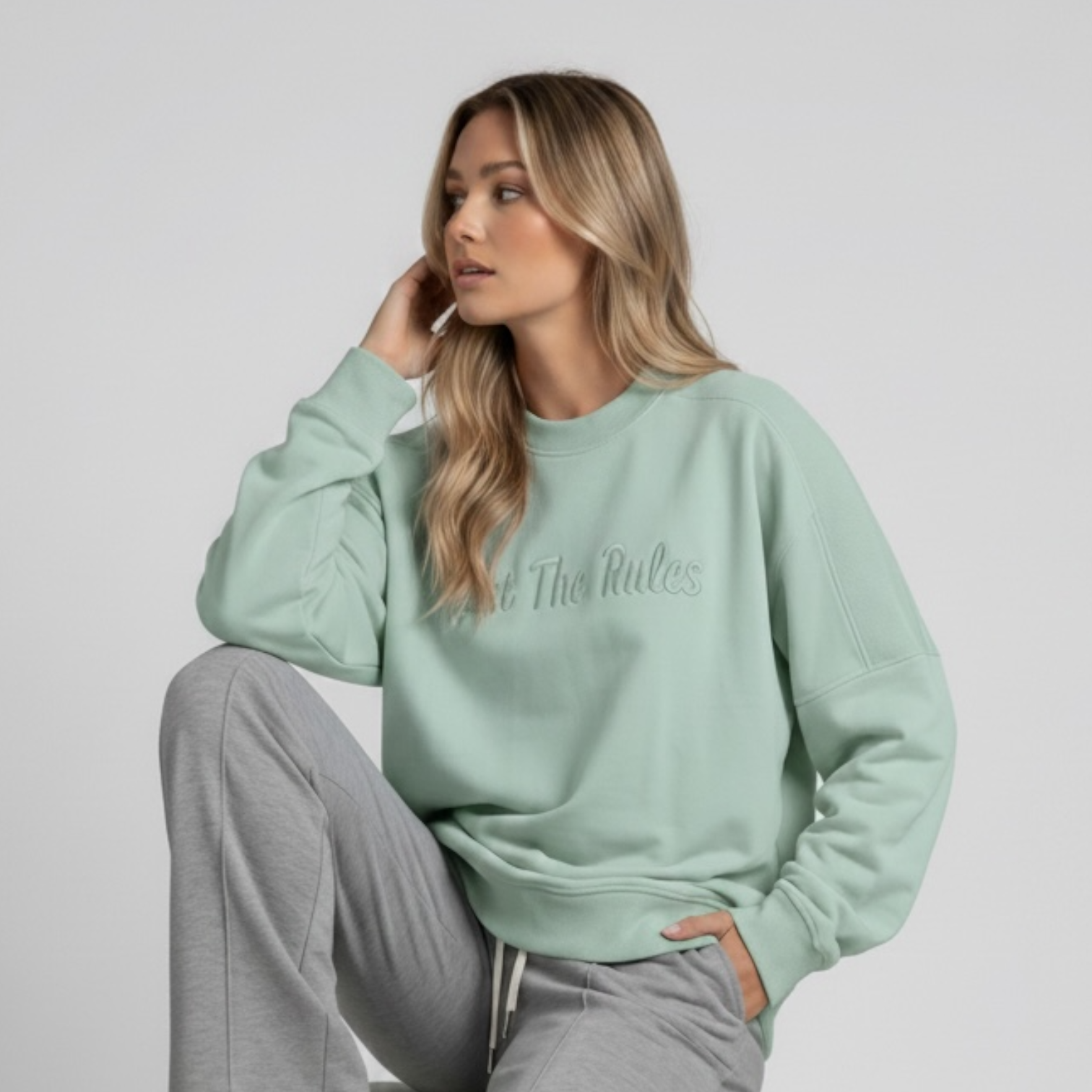 Ribbed Shoulder Oversized Sweatshirt
