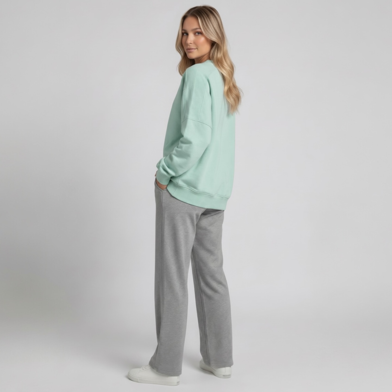 Ribbed Shoulder Oversized Sweatshirt