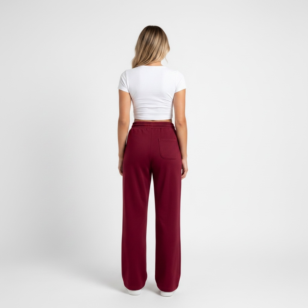 Volcanic Red Wide-leg Sweatpants