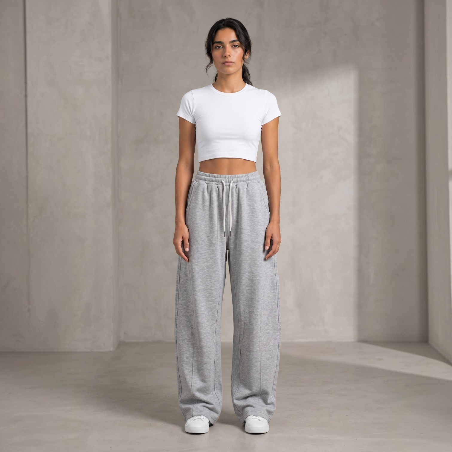Grey Balloon-fit Sweatpants