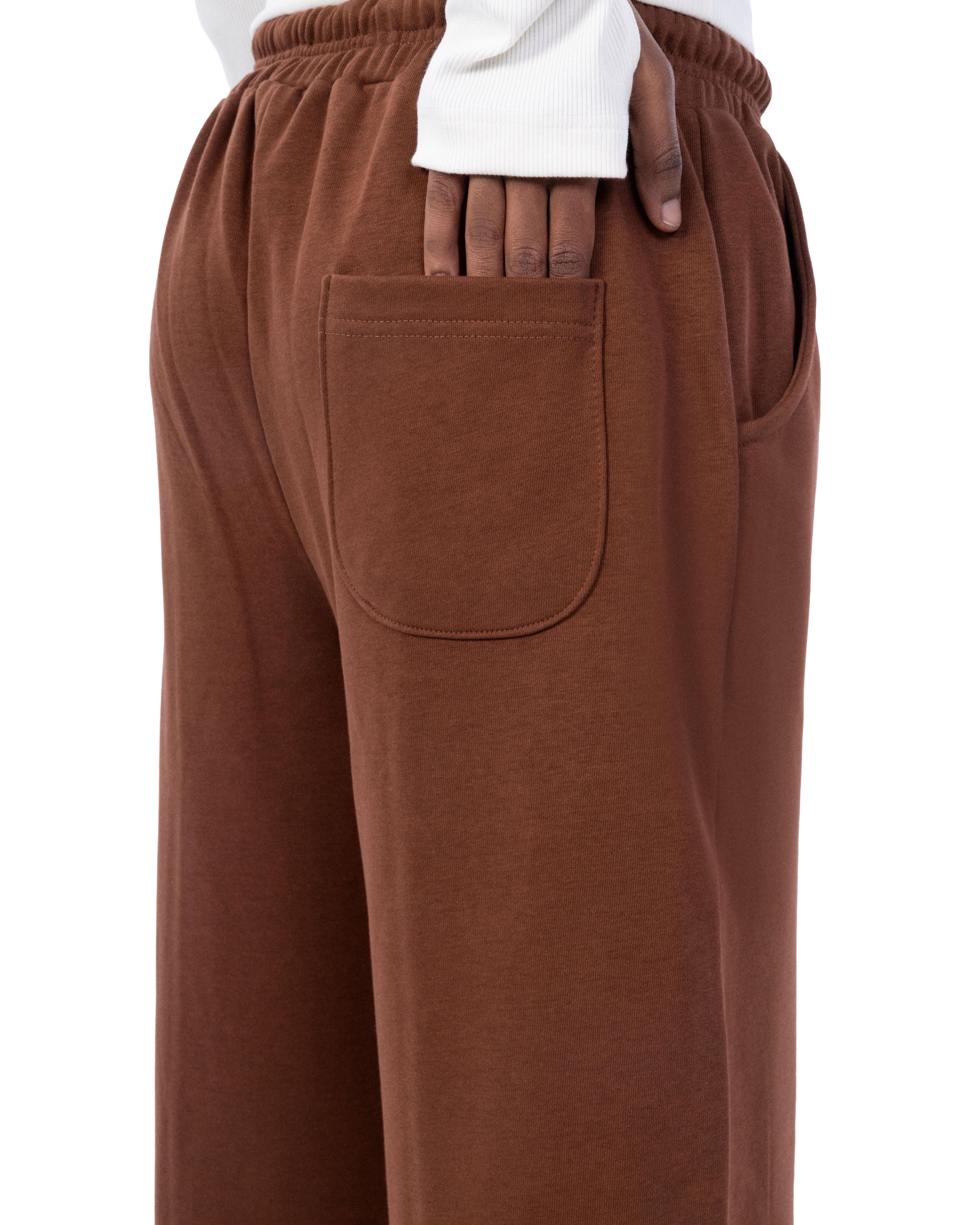 Brown Wide-leg Sweatpants
