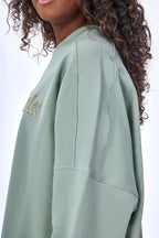 Ribbed Shoulder Oversized Sweatshirt