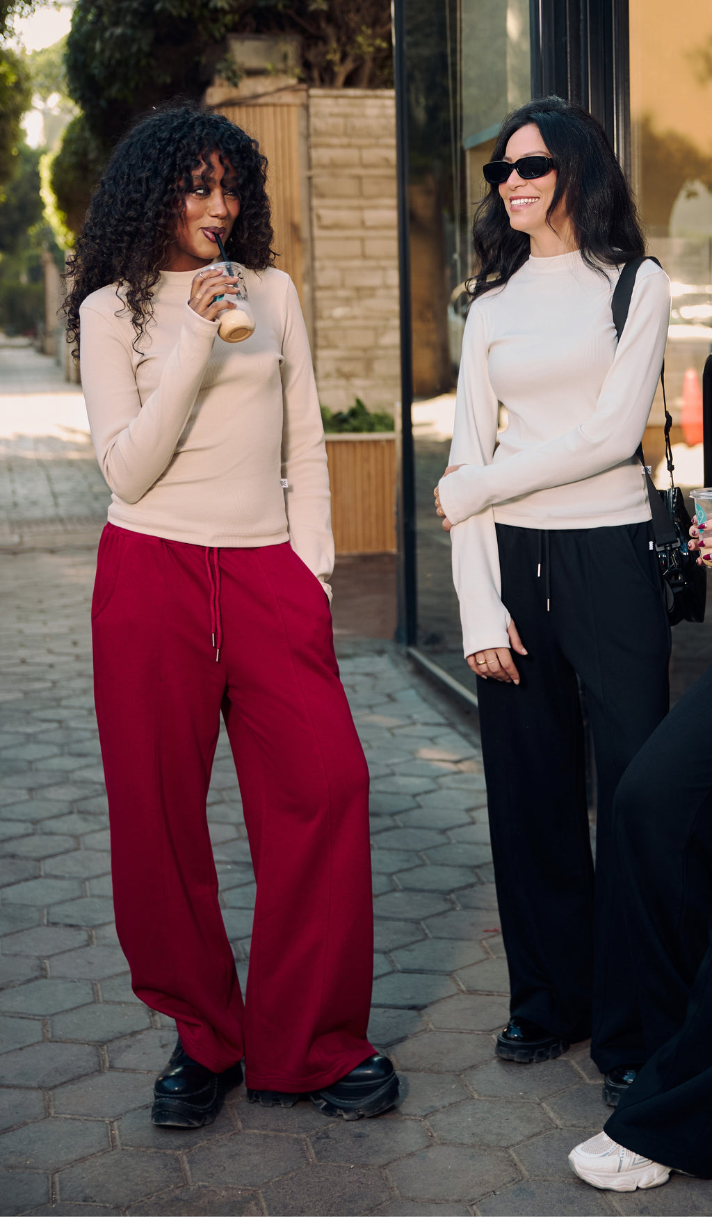 Volcanic Red Wide-leg Sweatpants