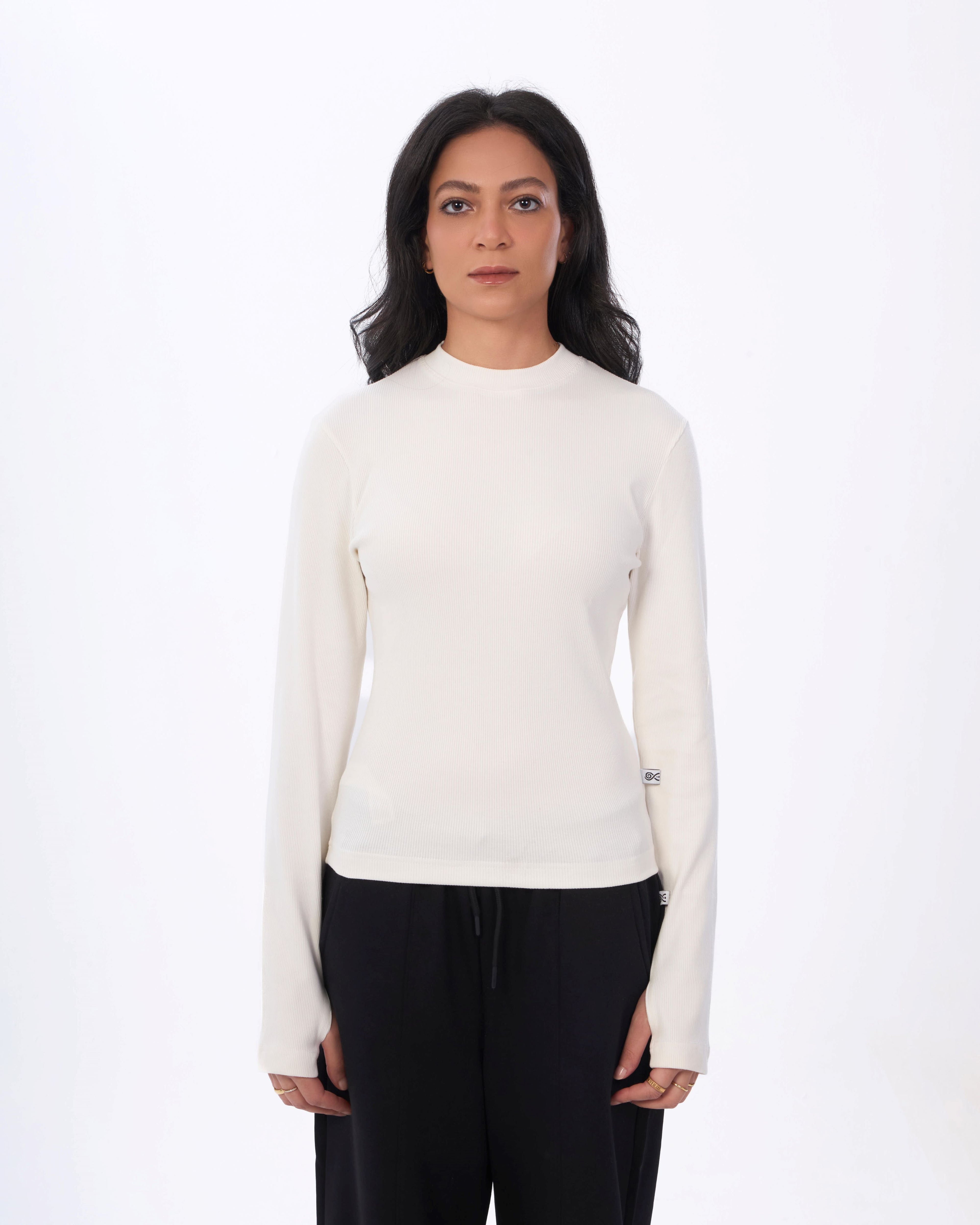 Creamy Ribbed Basic Top