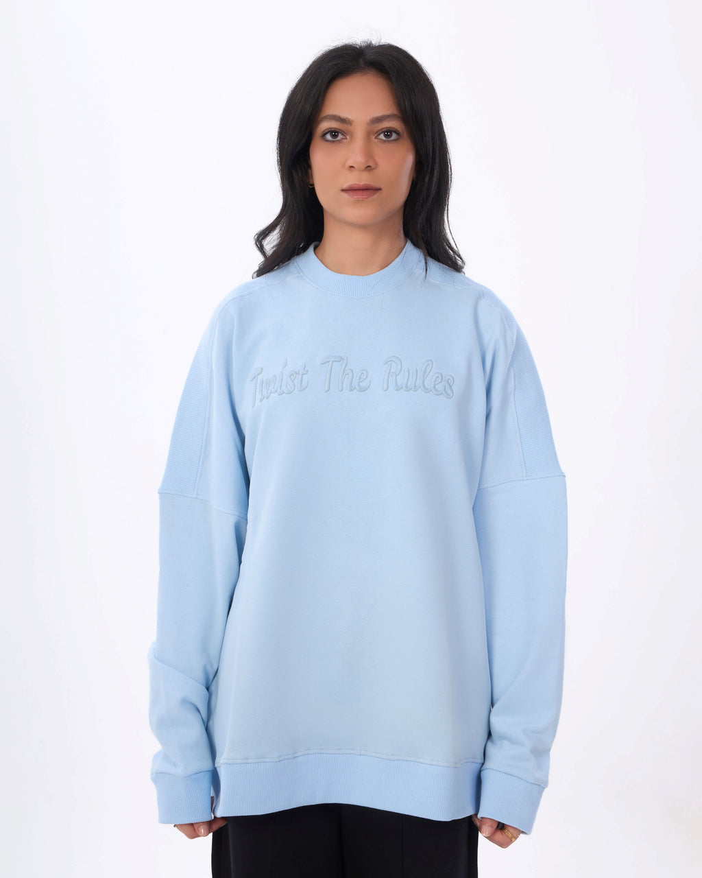 Ribbed Shoulder Oversized Sweatshirt