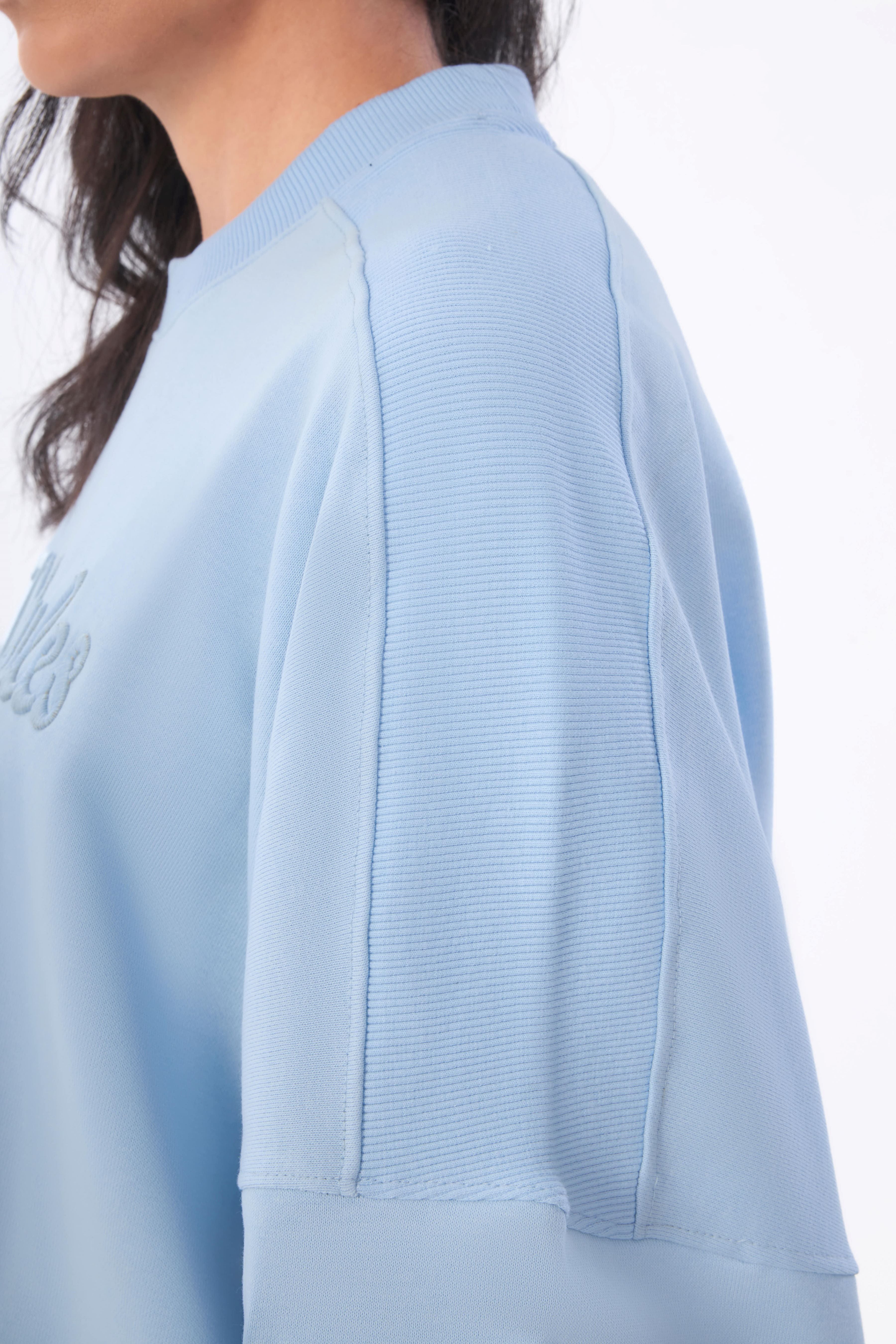 Ribbed Shoulder Oversized Sweatshirt