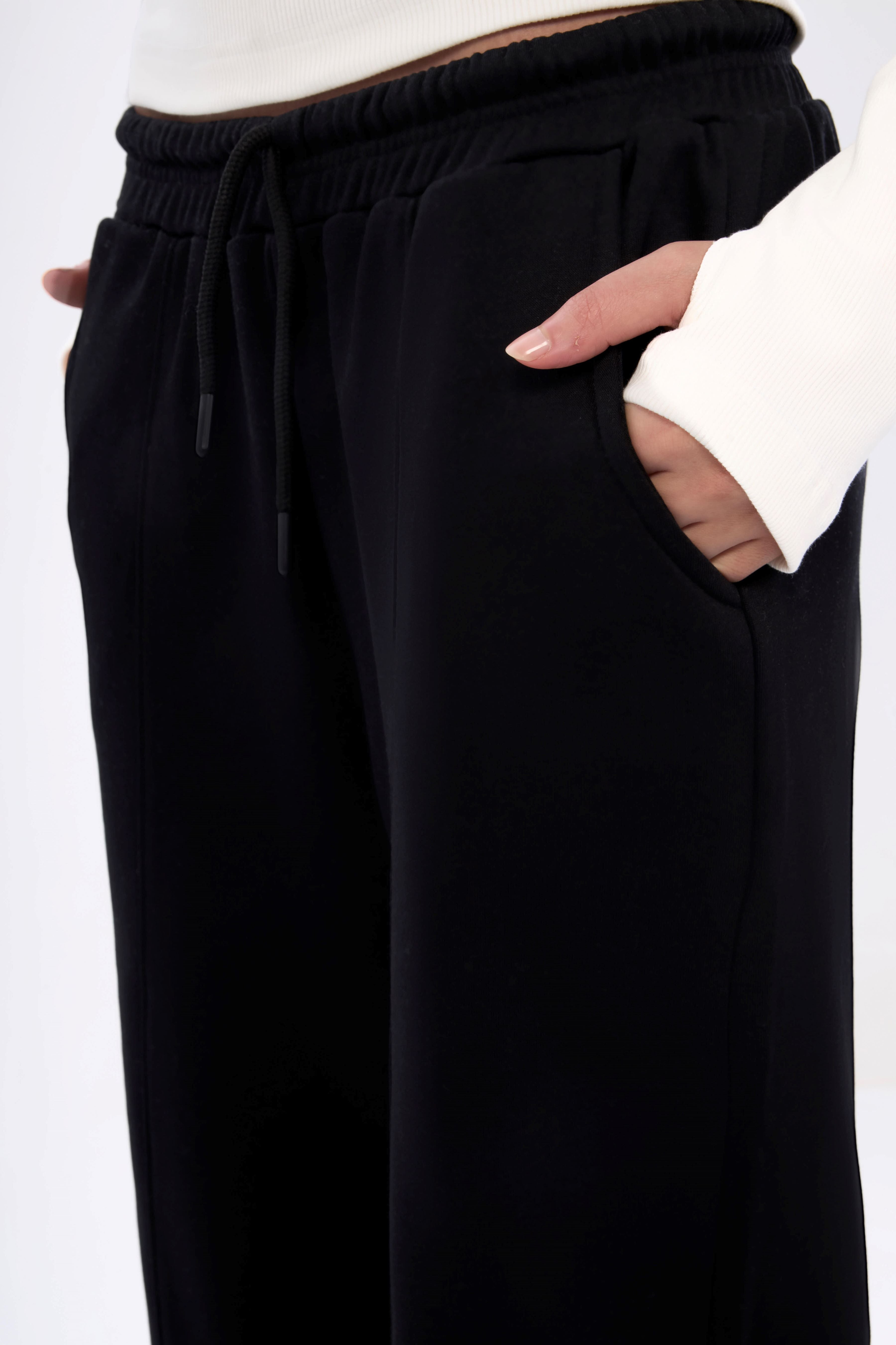 Black Wide-leg Sweatpants