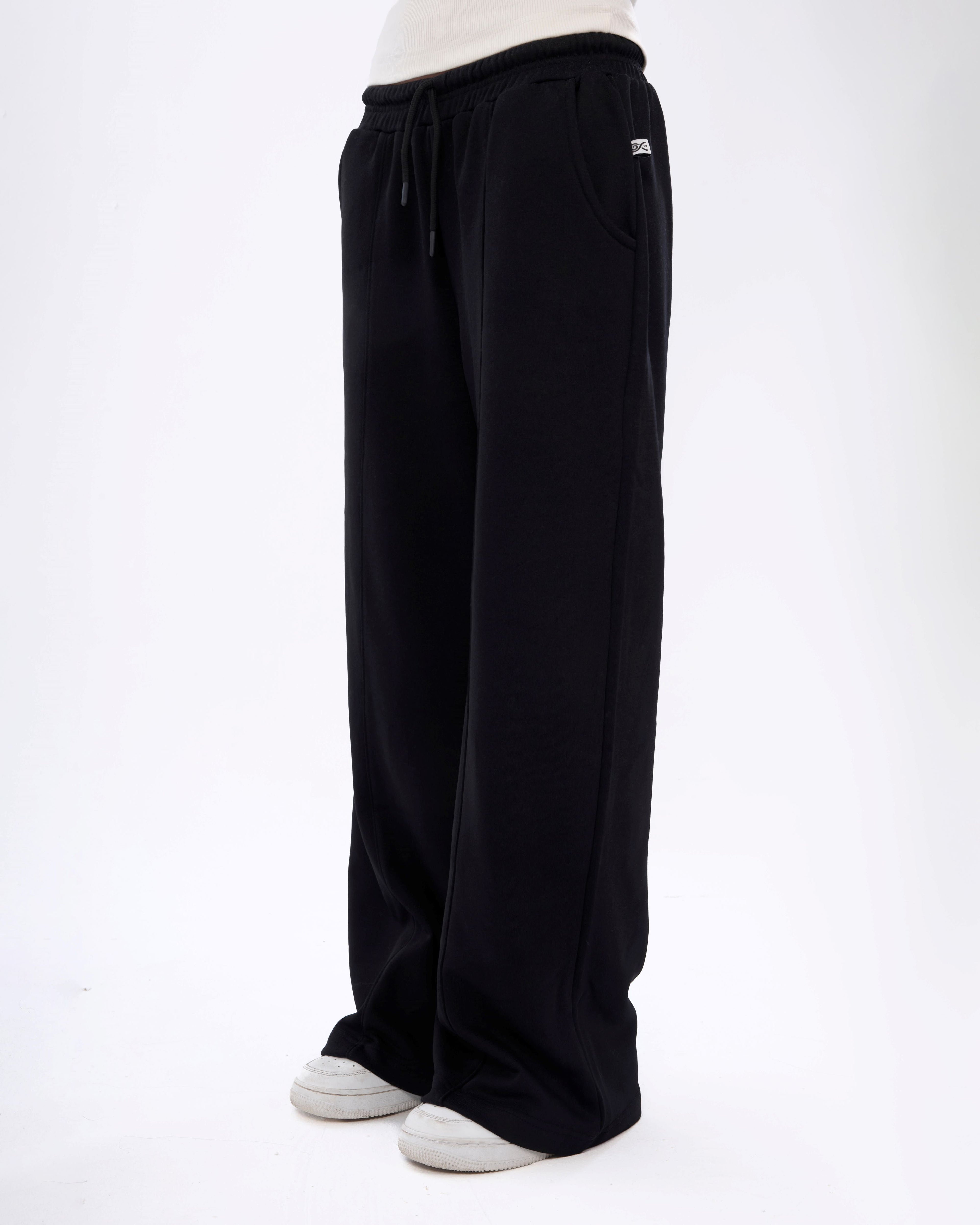 Black Wide-leg Sweatpants