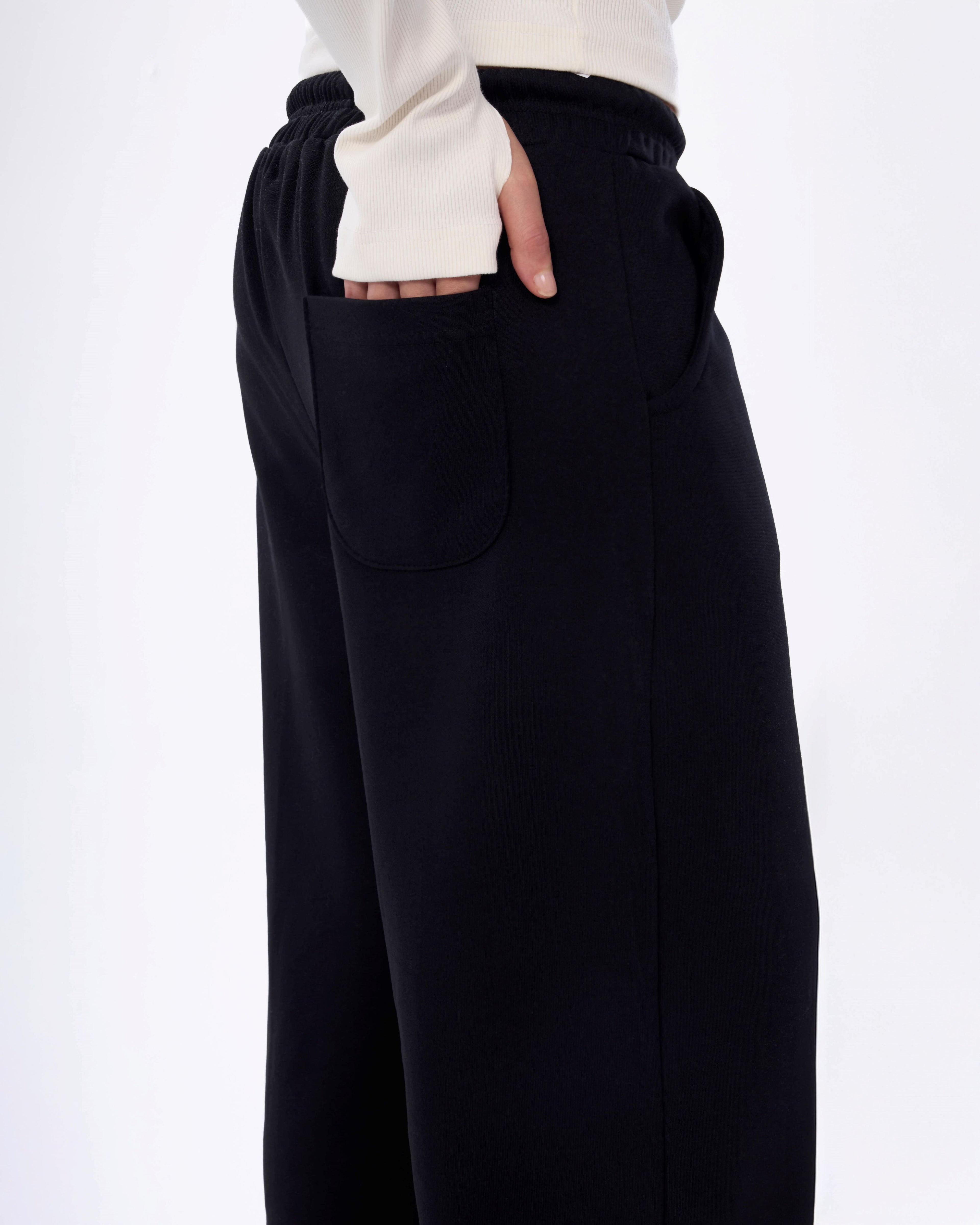 Black Wide-leg Sweatpants