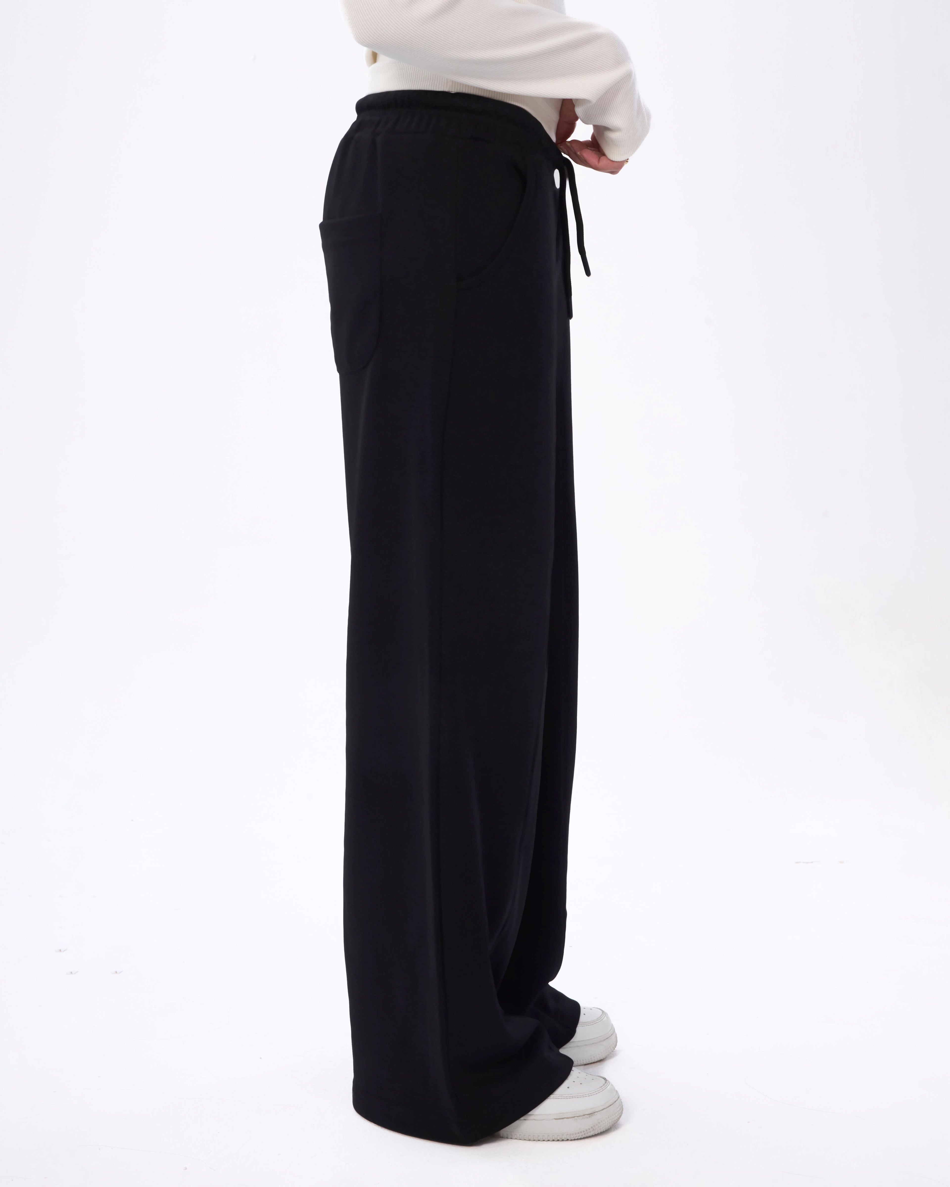 Black Wide-leg Sweatpants