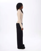 Beige Ribbed Basic Top