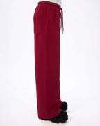 Volcanic Red Wide-leg Sweatpants