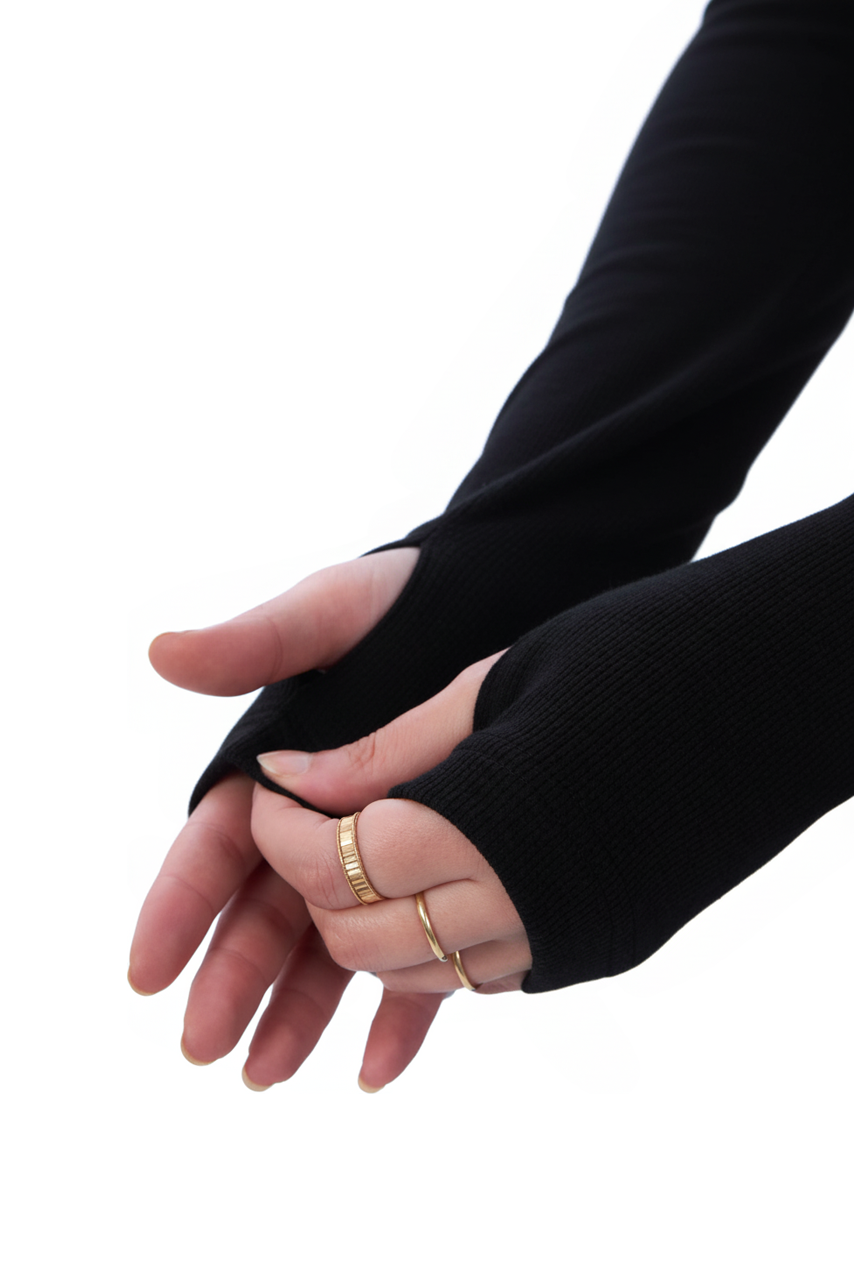 Black Ribbed Basic Top